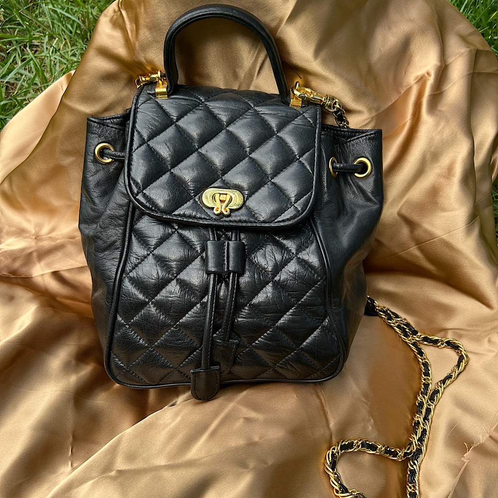 Black Quilted Tote/Cross-body bag from Jay Herbert